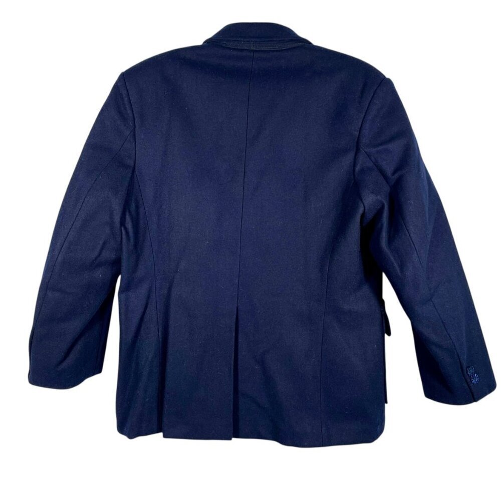 Bespoke Vintage Wool Blazer Youth 12–14 Navy Hand Tailored Jacket - Picture 3 of 12